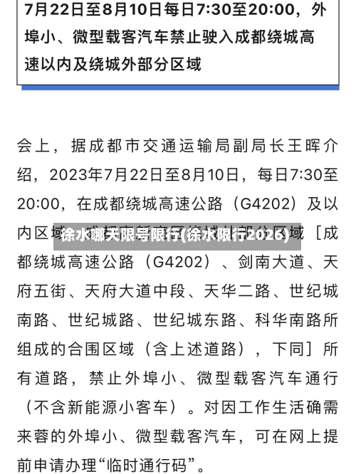 徐水哪天限号限行(徐水限行2026)