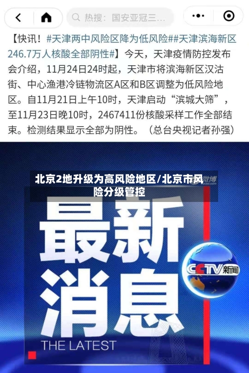 北京2地升级为高风险地区/北京市风险分级管控