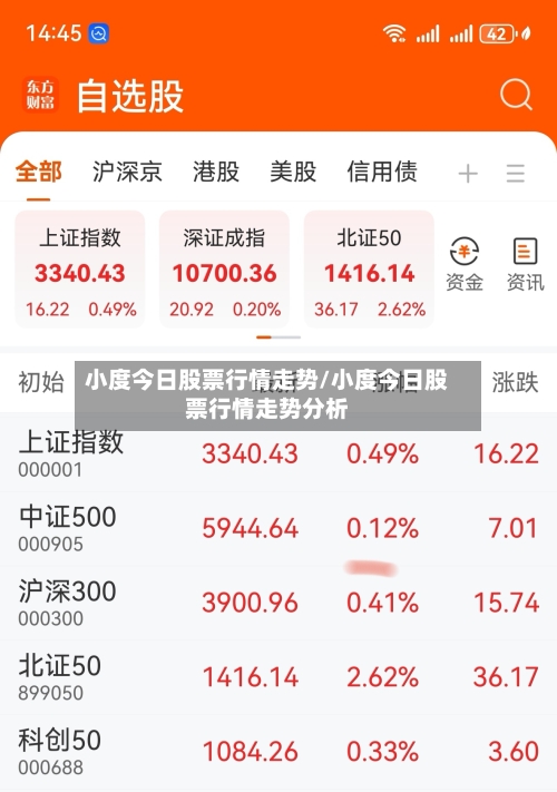 小度今日股票行情走势/小度今日股票行情走势分析