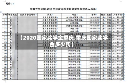 【2020国家奖学金重庆,重庆国家奖学金多少钱】