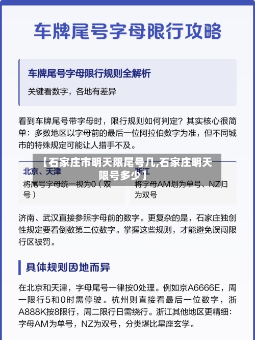 【石家庄市明天限尾号几,石家庄明天限号多少】