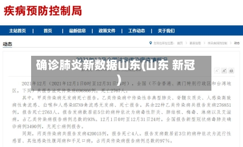 确诊肺炎新数据山东(山东 新冠)