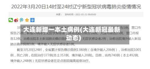 大连新增一本土病例(大连新冠最新动态)