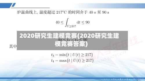 2020研究生建模竞赛(2020研究生建模竞赛答案)
