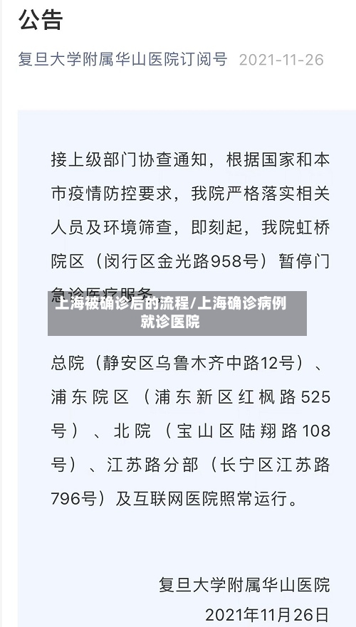 上海被确诊后的流程/上海确诊病例就诊医院