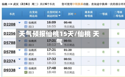 天气预报仙桃15天/仙桃 天气