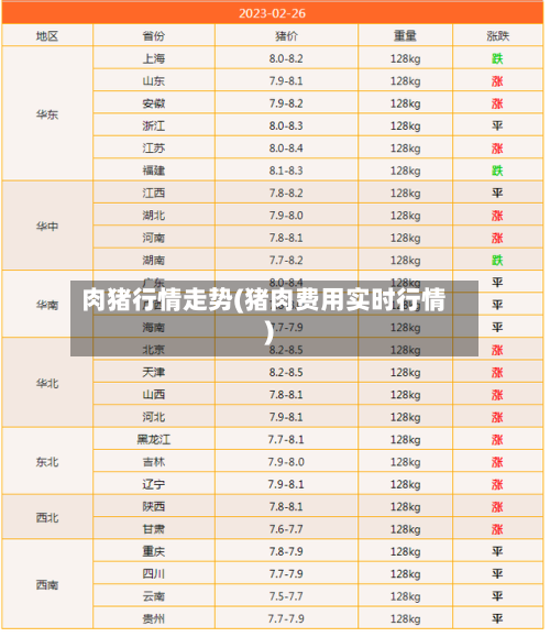 肉猪行情走势(猪肉费用实时行情)