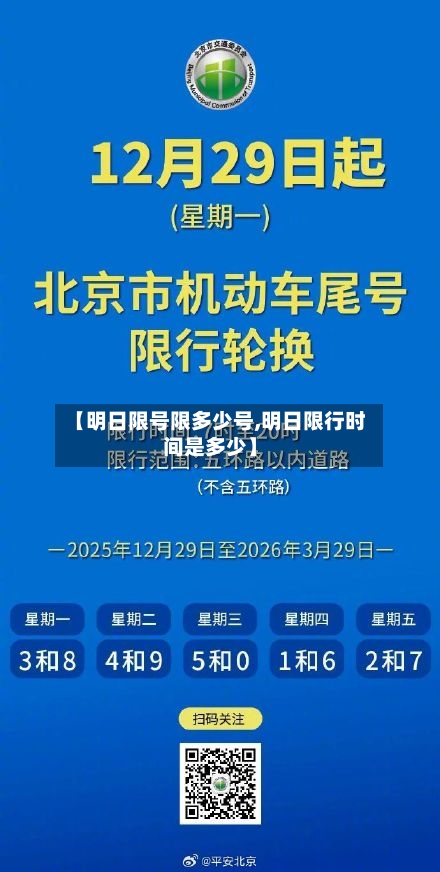 【明日限号限多少号,明日限行时间是多少】