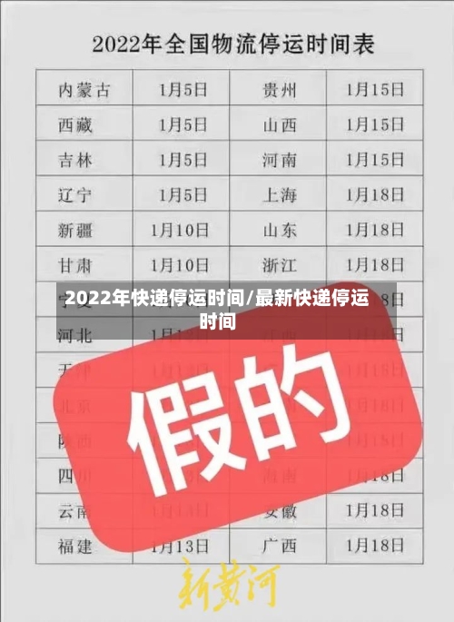 2022年快递停运时间/最新快递停运时间