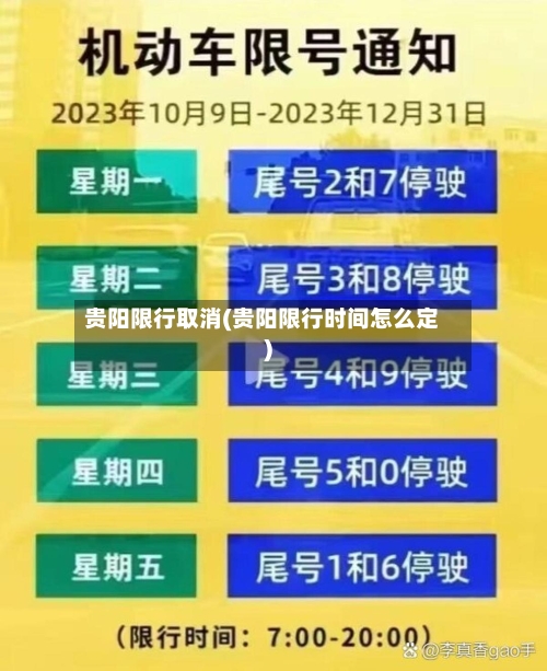 贵阳限行取消(贵阳限行时间怎么定)