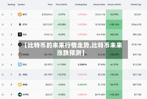 【比特币的未来行情走势,比特币未来涨跌预测】