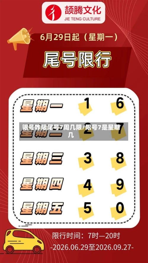 限号咋限尾号7周几限/限号7是星期几
