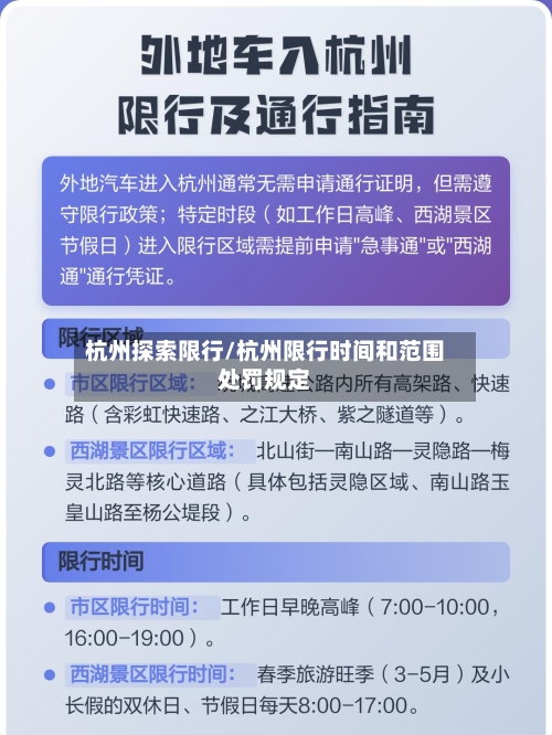 杭州探索限行/杭州限行时间和范围处罚规定