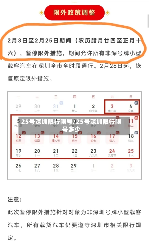 25号深圳限行限号/25号深圳限行限号多少