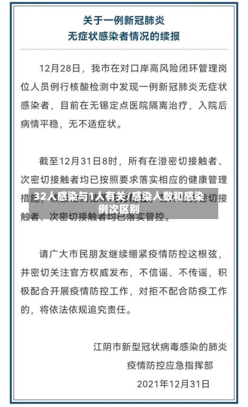 32人感染与1人有关/感染人数和感染例次区别