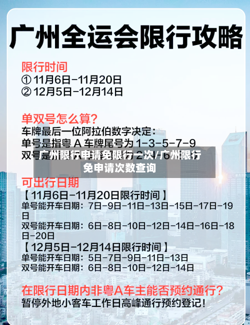 广州限行申请免限行一次/广州限行免申请次数查询