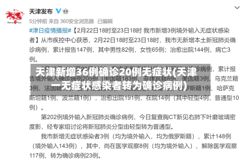天津新增36例确诊20例无症状(天津一无症状感染者转为确诊病例)