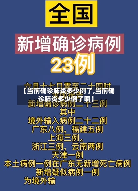 【当前确诊肺炎多少例了,当前确诊肺炎多少例了啊】