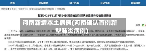 河南新增本土病例(河南确认首例新型肺炎病例)