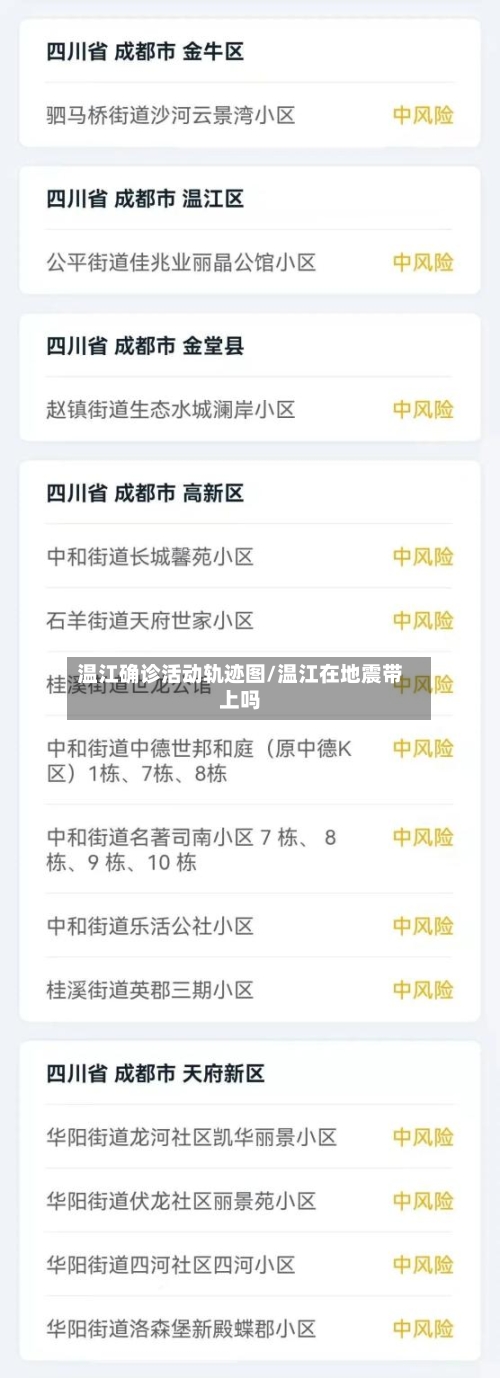 温江确诊活动轨迹图/温江在地震带上吗