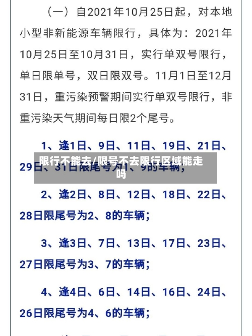 限行不能去/限号不去限行区域能走吗